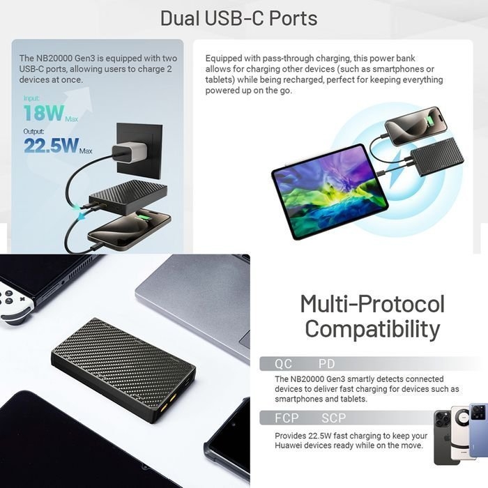 NITECORE Water-Resistant Power Bank 20000mAh