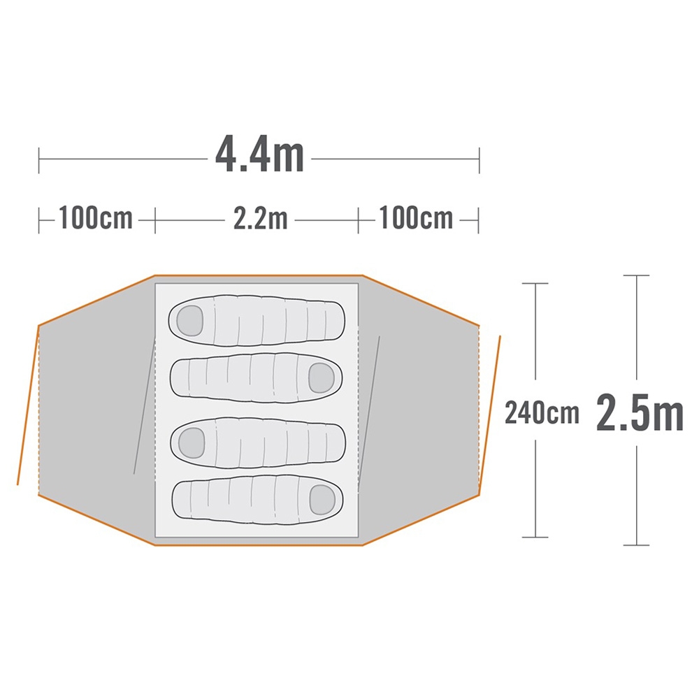 Kiwi Camping Ruru Large Hiker Dome 4P Tent