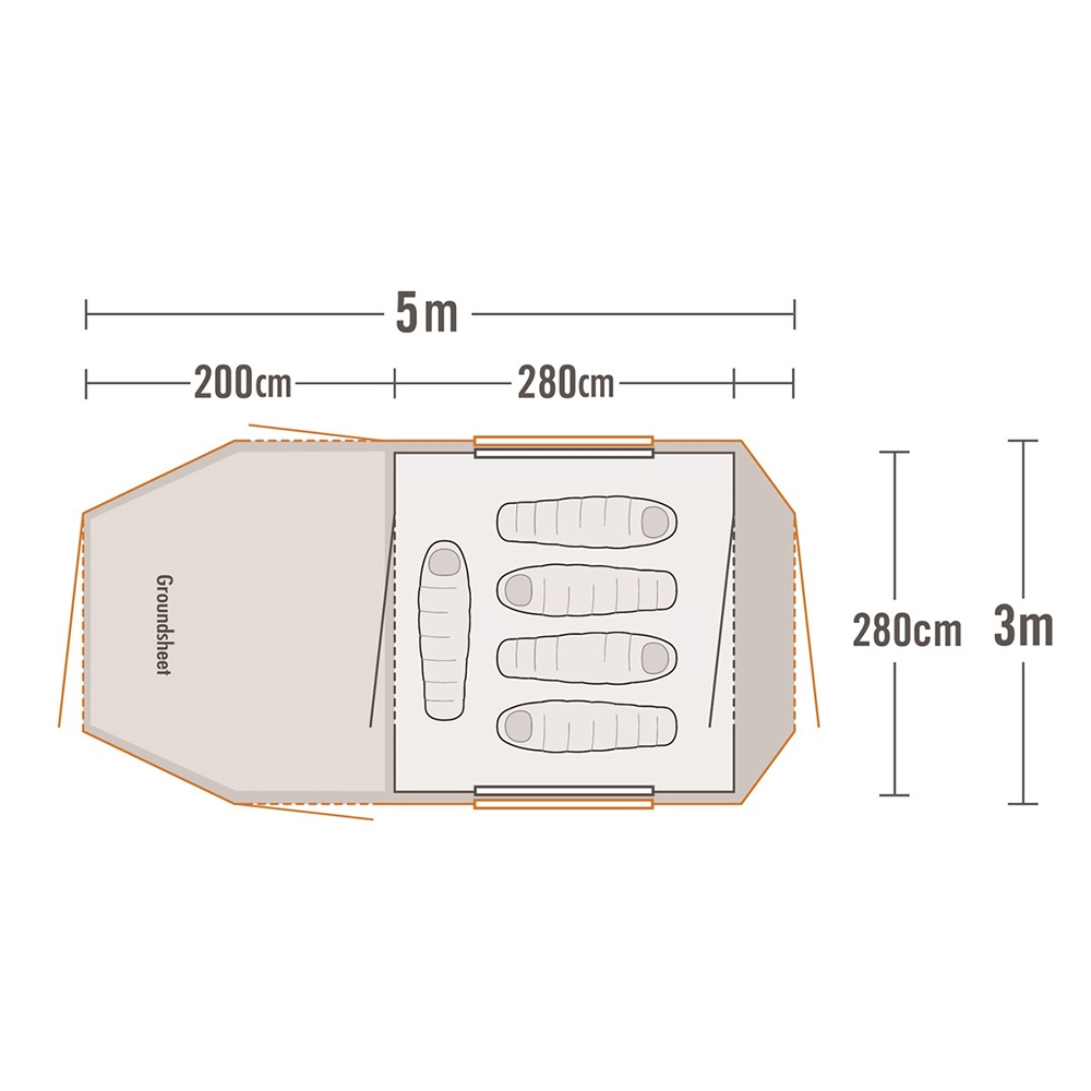 Kiwi Camping Kea 5E Recreational 5 Person Tent