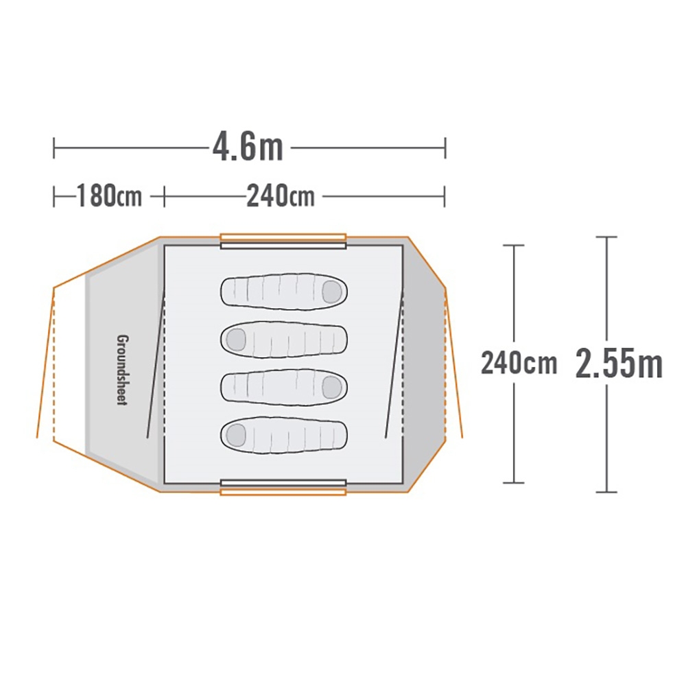 Kiwi Camping Kea 4E Recreational 4 Person Tent