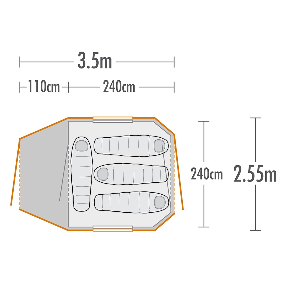 Kiwi Camping Kea Recreational 4P Tent - Returned Unit