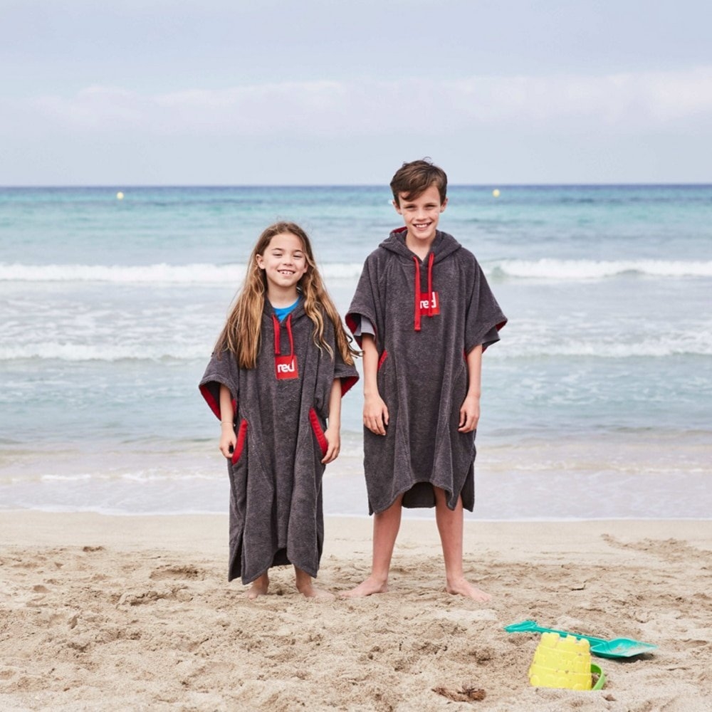 Red Original Luxury Kids Towel Robe Poncho Grey Small