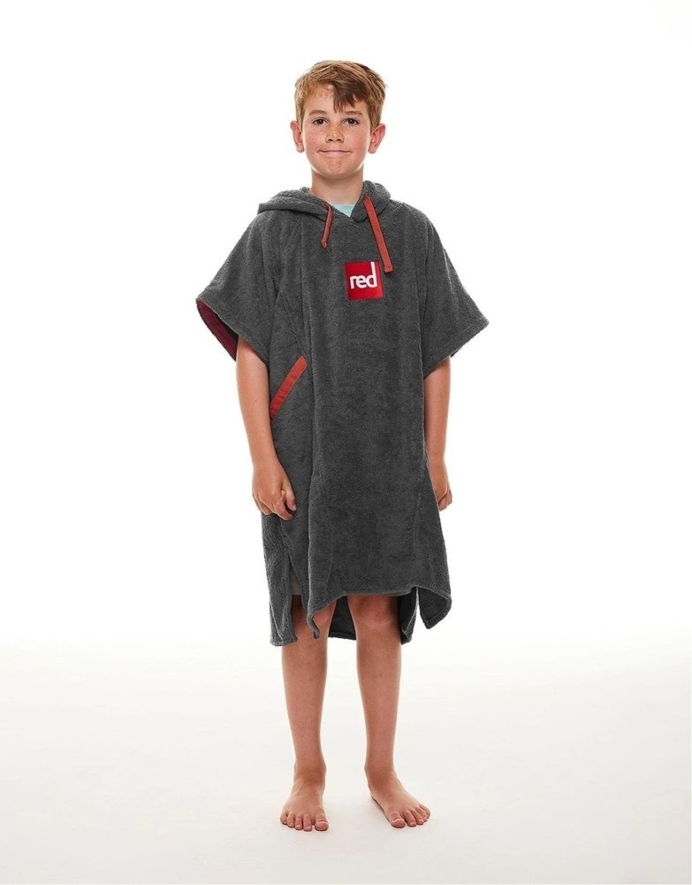 Red Original Luxury Kids Towel Robe Poncho Grey Small