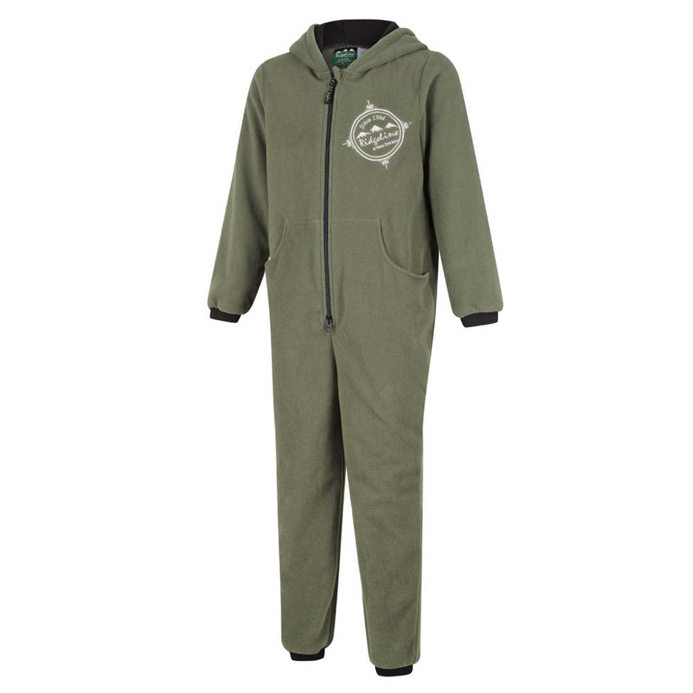 Ridgeline Critters Kids Fleece Onesie Field Olive 1 Year