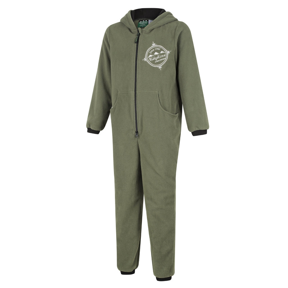 Ridgeline Critters Kids Fleece Onesie Field Olive 10 Years