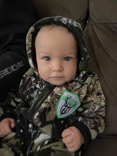 Ridgeline Critters Kids Fleece Onesie Field Olive 10 Years