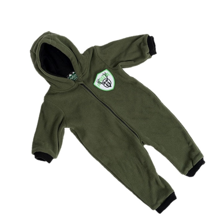 Ridgeline Critters Kids Fleece Onesie Field Olive 10 Years