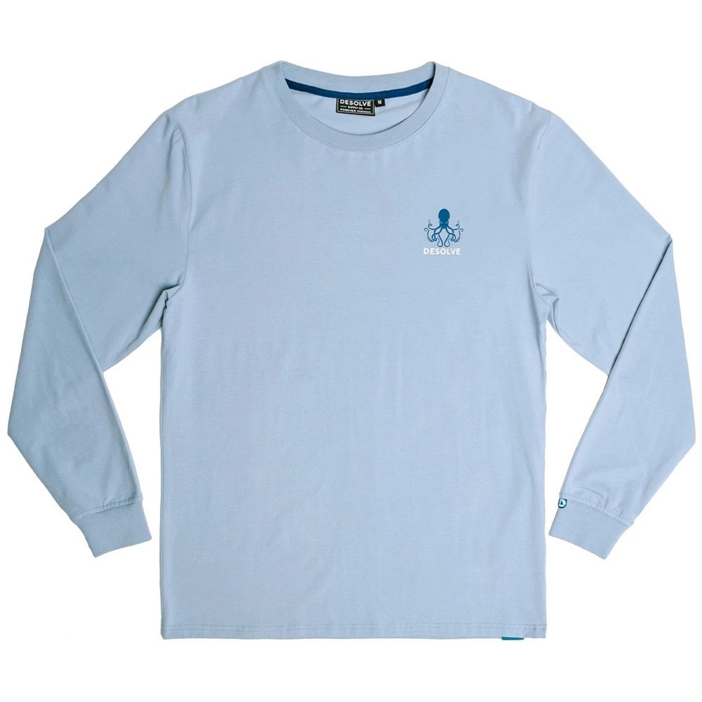 Desolve Kraken UPF50 Mens Long Sleeve Shirt Light Blue Small