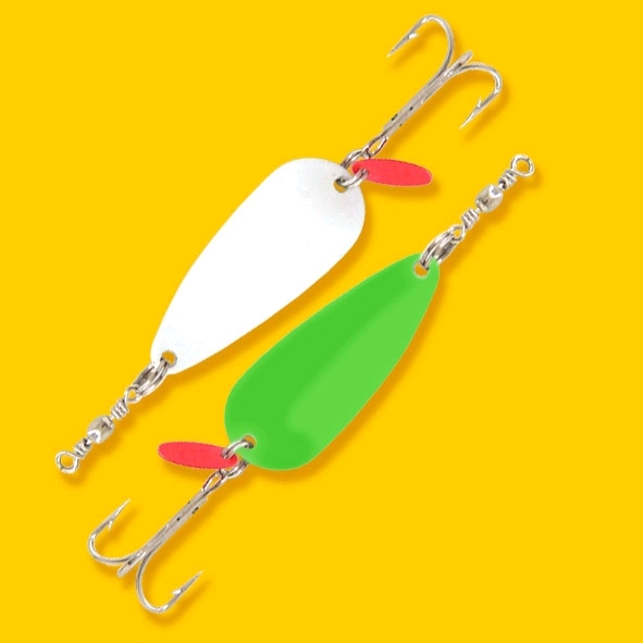 Kilwell Kwiksilver Salmon Spoon Lure 20g White/Green Qty 10