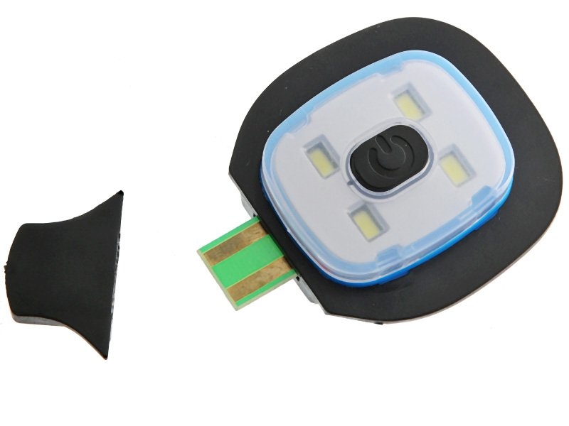 Rechargeable LED Beanie with Pompom Black/White