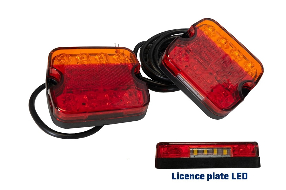 Trailparts LED Tail Lamp Kit 100x95mm Short Cables