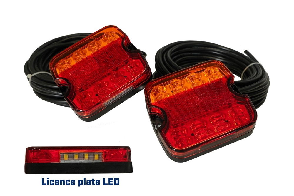 Trailparts LED Tail Lamp Kit 100x95mm 8m Cables