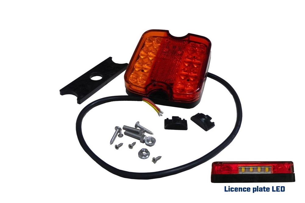 Trailparts LED Tail Lamp 120x125mm Right Hand with NPL 3m Cable