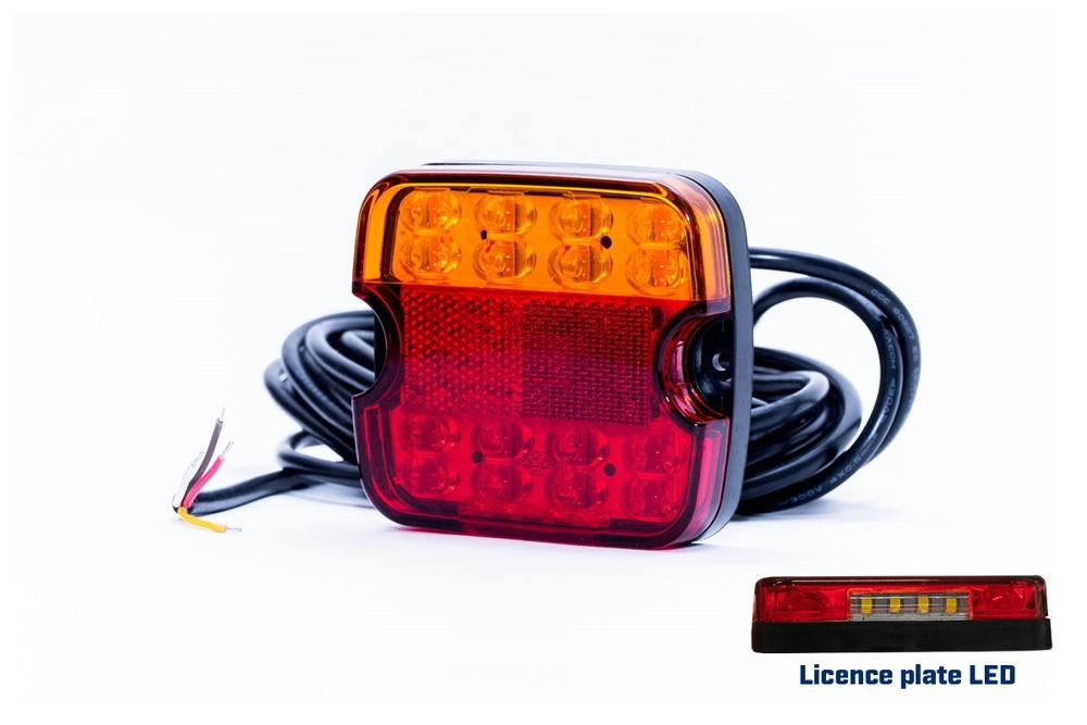 Trailparts LED Tail Lamp 120x125mm Right Hand with NPL 8m Cable