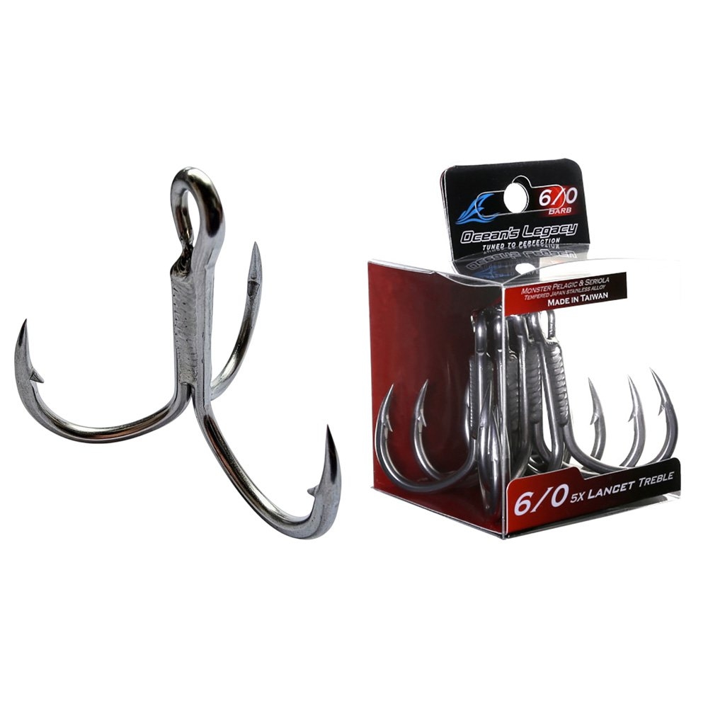 Ocean's Legacy Lancet Heavy Treble Hooks 6/0 Qty 4