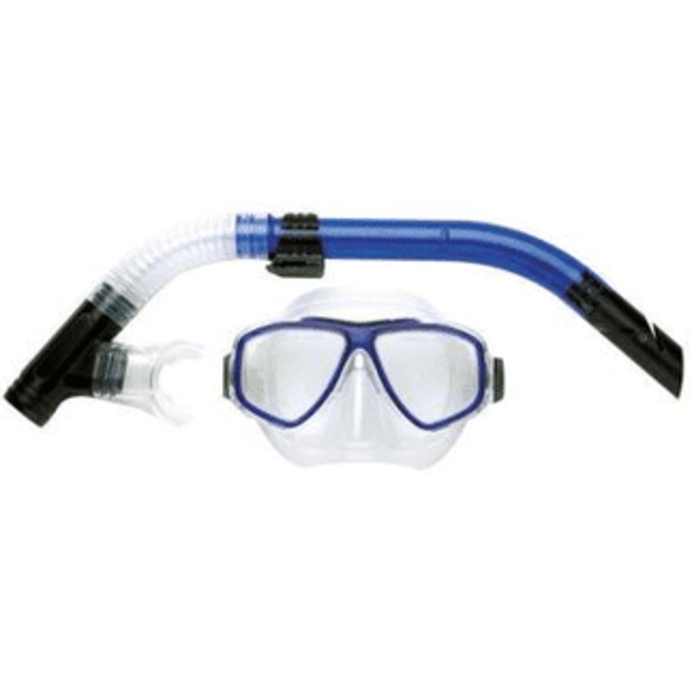Land & Sea Sports Aristocrat Twin Lens Silicone Mask and Snorkel Set Black