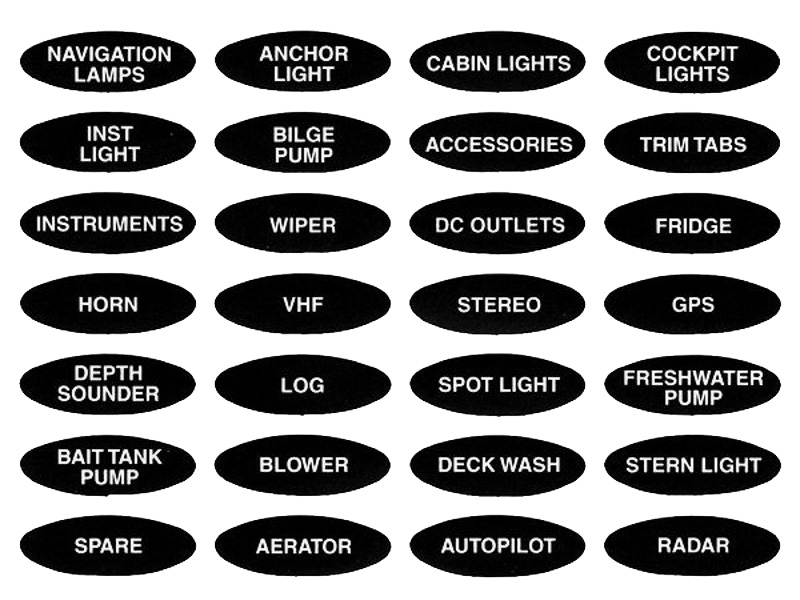 Labels for BEP Splash-Proof Switch Panels