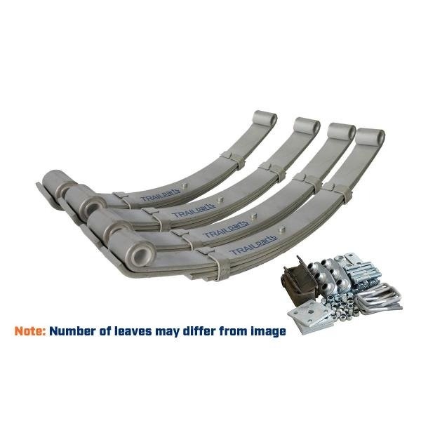 Trailparts Springs Only (Set 4) Eye-Eye Equalising Suspension 525mm 6L 3000kg 4 Zinctech