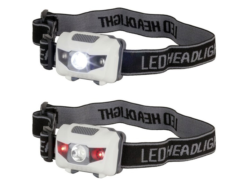 3W LED Headlamp with 2 Red LEDs 80lm