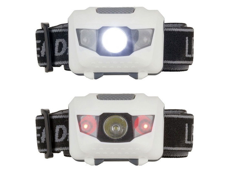 3W LED Headlamp with 2 Red LEDs 80lm