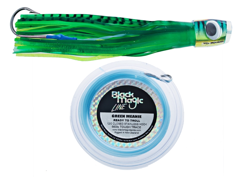 Black Magic Green Meanie Tuna Lure 390mm- Single Rigged