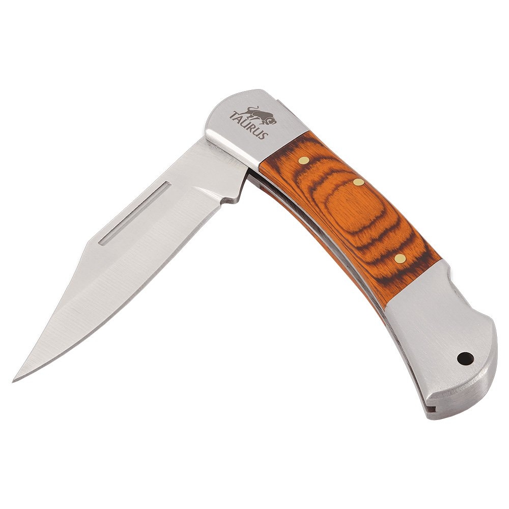 Taurus Pakka Stainless Steel Pocket Knife Satin Finish 8.38cm