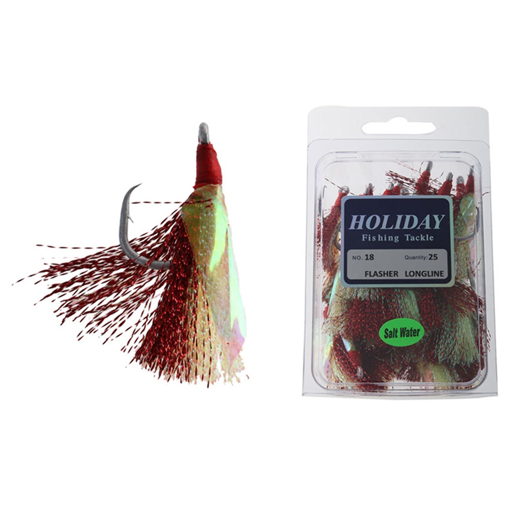 Holiday Salt Water Longline Flasher Hook #18 25pcs