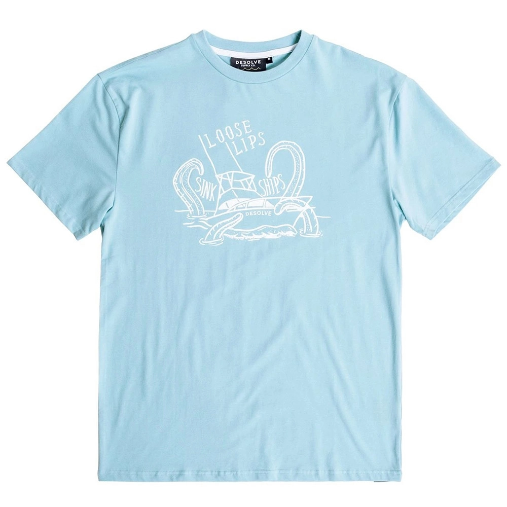 Desolve Loose Lips UPF50 Mens T-Shirt Marina Blue S Desolve Loose Lips UPF50 Mens T-Shirt Marina Blue S