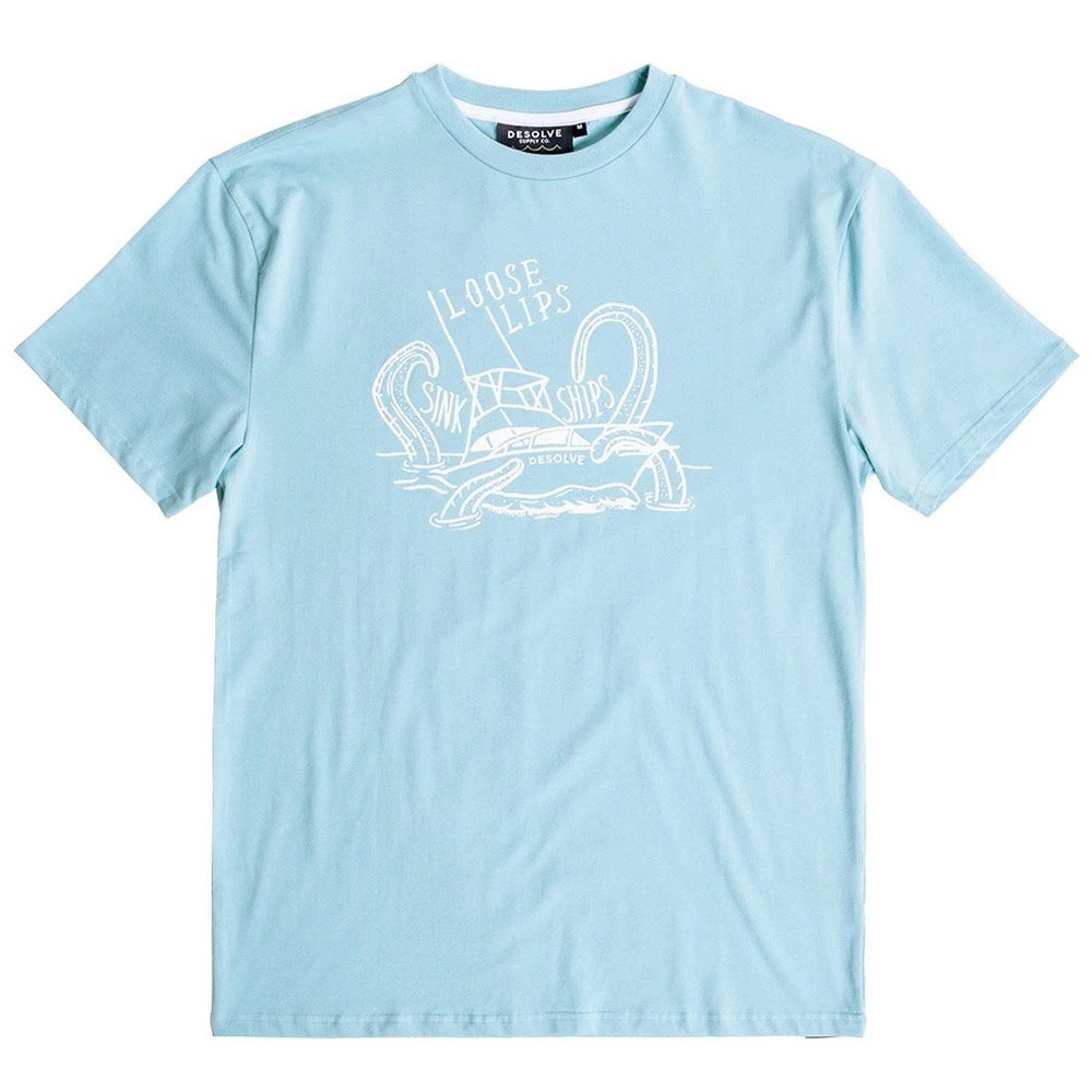 Desolve Loose Lips UPF50 Mens T-Shirt Marina Blue M