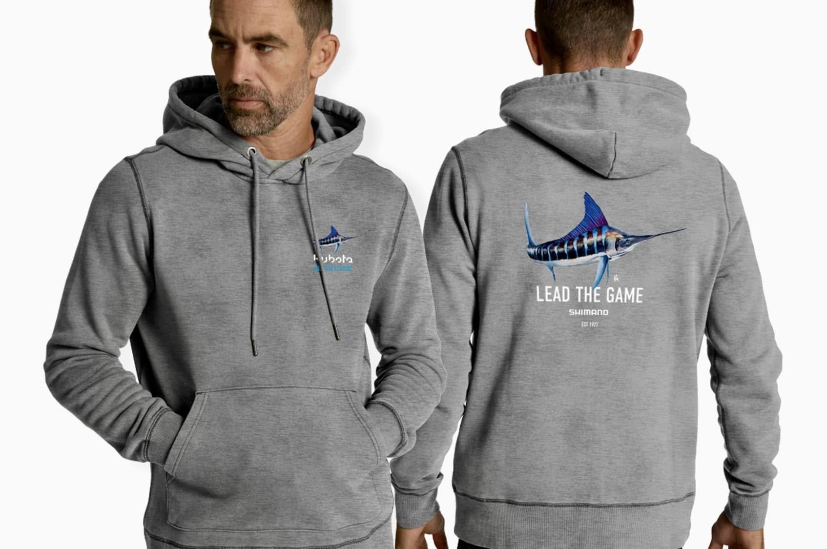 Shimano Kubota Billfish Classic Lead The Game Pullover Hoodie Grey
