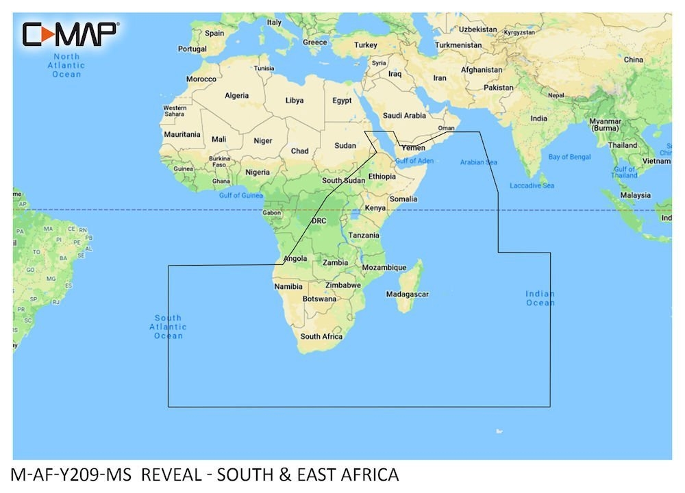 C-MAP REVEAL M-AF-Y209-MS Chart Card South and East Africa