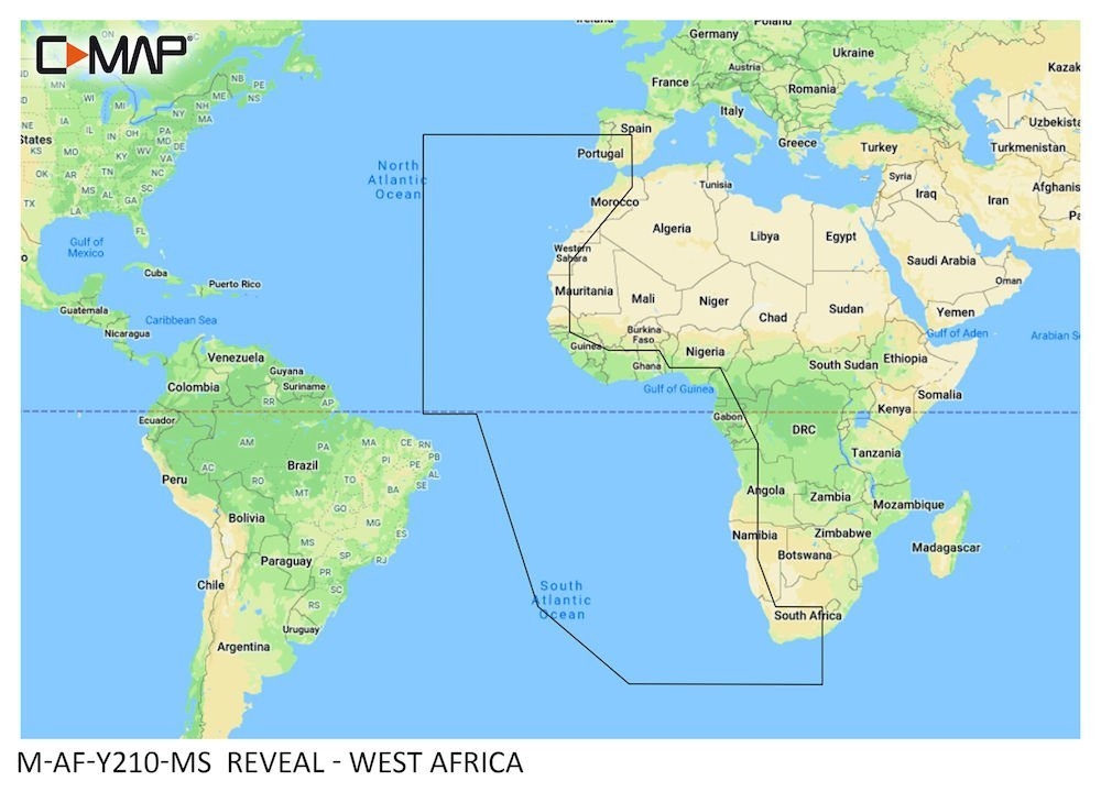 C-MAP REVEAL M-AF-Y210-MS Chart Card West Africa