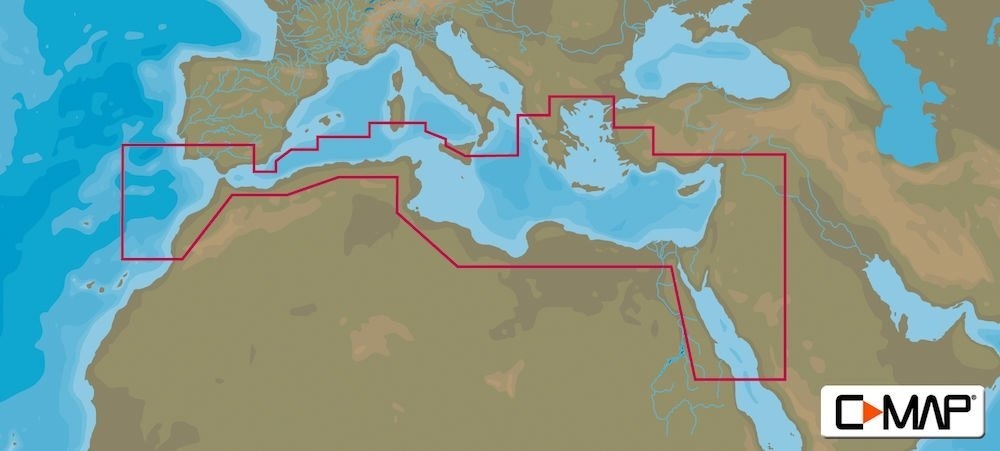 C-Map MAX MegaWide Chart Card South Mediterranean Sea / Aegean Sea