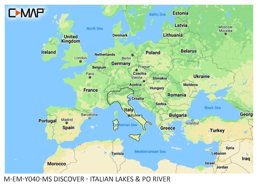 C-Map Discover Chart Card Italian Lakes and Po River Chart Card