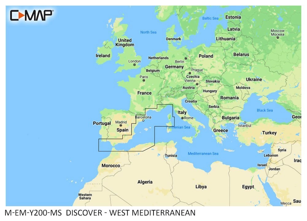 C-MAP DISCOVER M-EM-Y200-MS Chart Card West Mediterranean C-MAP DISCOVER M-EM-Y200-MS Chart Card West Mediterranean