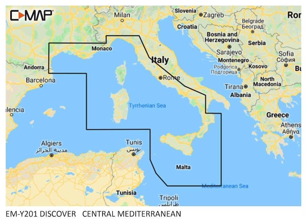 C-Map Discover Chart Card Central Mediterranean