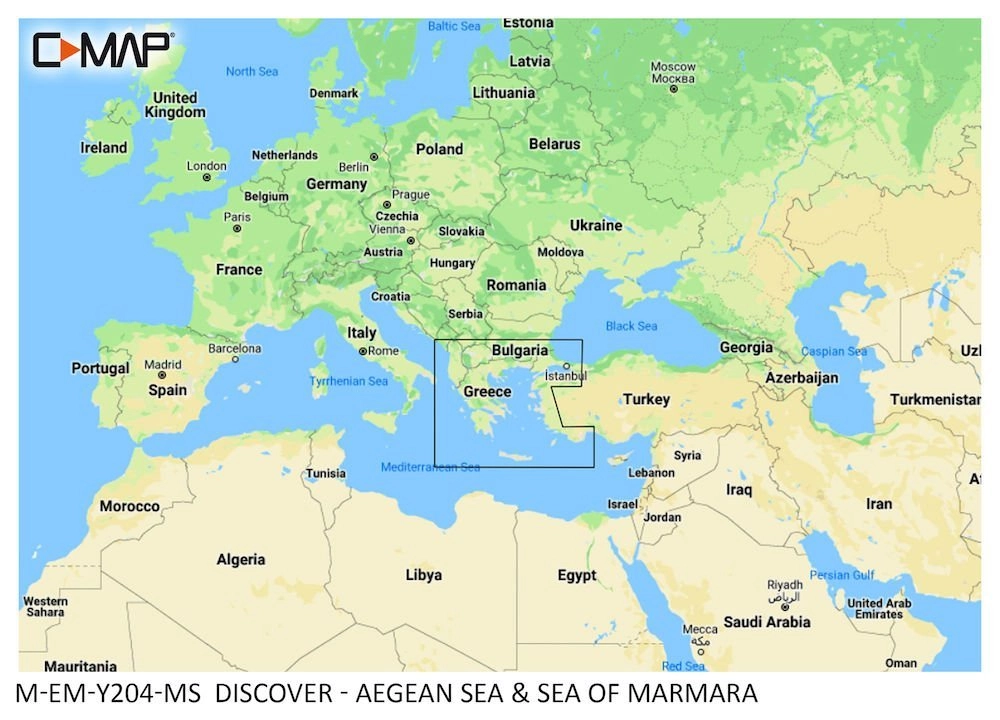 C-MAP DISCOVER M-EM-Y204-MS Chart Card Aegean Sea and Sea of Marmara C-MAP DISCOVER M-EM-Y204-MS Chart Card Aegean Sea and Sea of Marmara