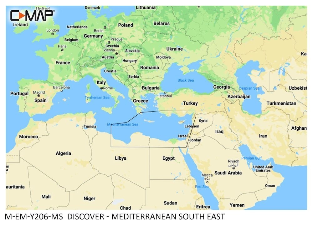 C-Map Discover Chart Card Mediterranean South East