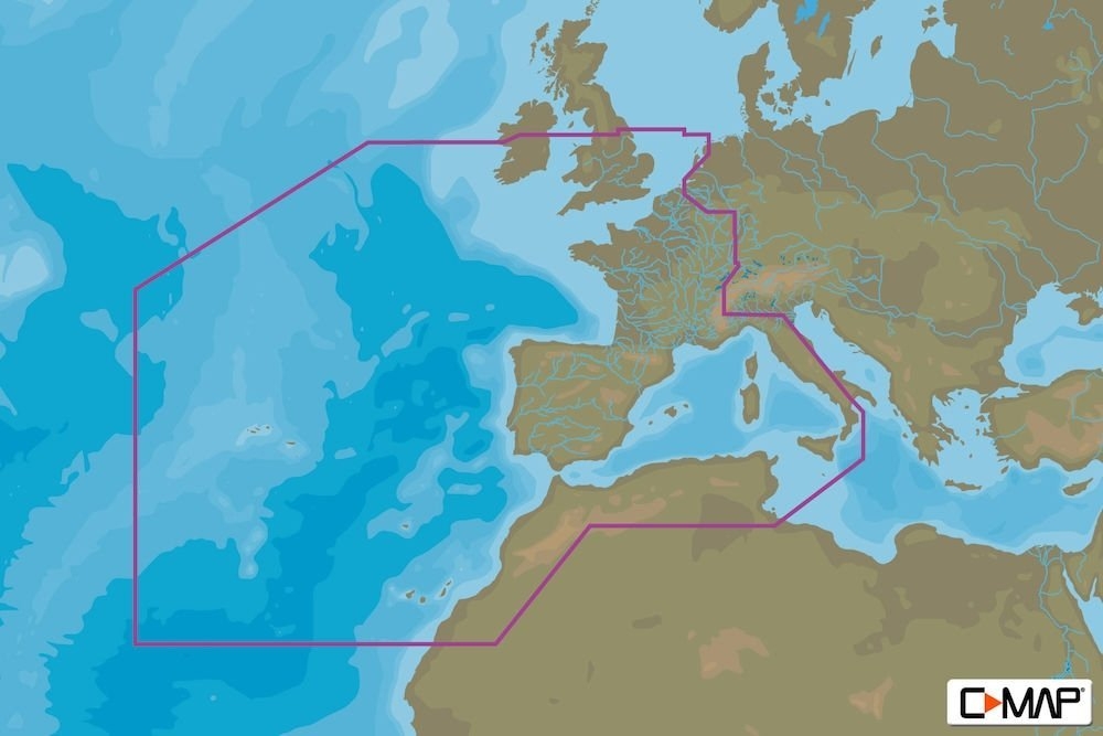 C-Map MAX MegaWide Chart Card West Europe and Western Mediterranean