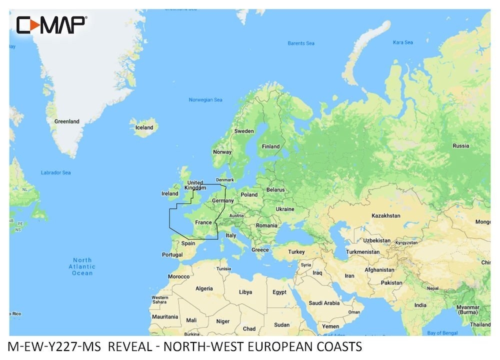 C-Map REVEAL Chart Card North-West European Coasts