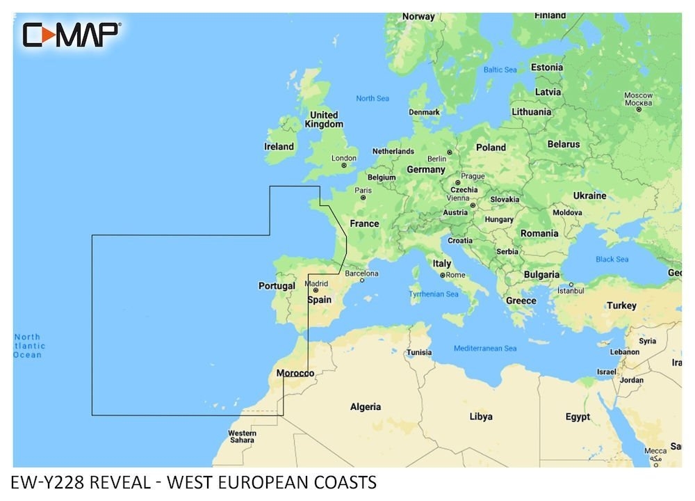 C-Map REVEAL Chart Card West European Coasts