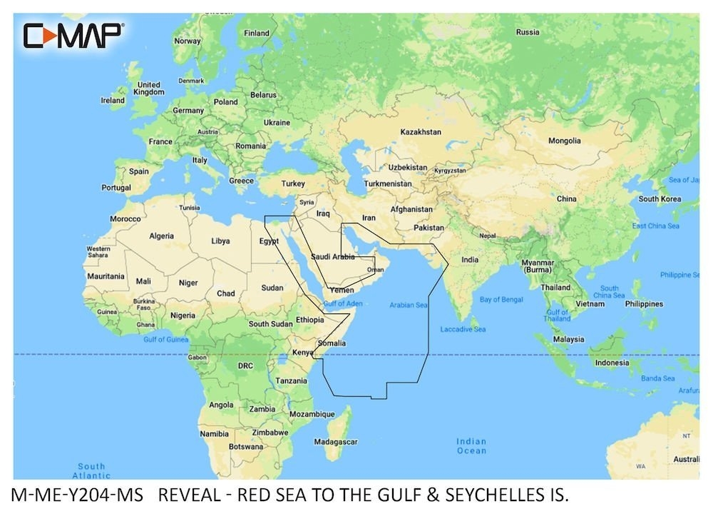 C-Map REVEAL Chart Card Red Sea to The Gulf and Seychelles Islands