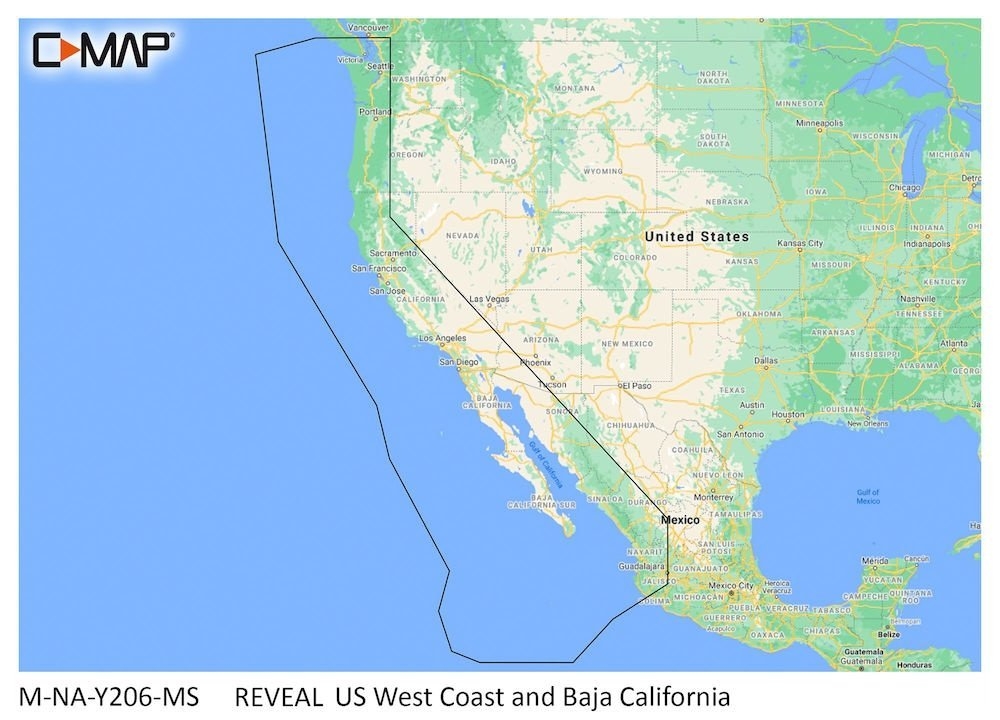 C-Map REVEAL Chart Card US West Coast and Baja California