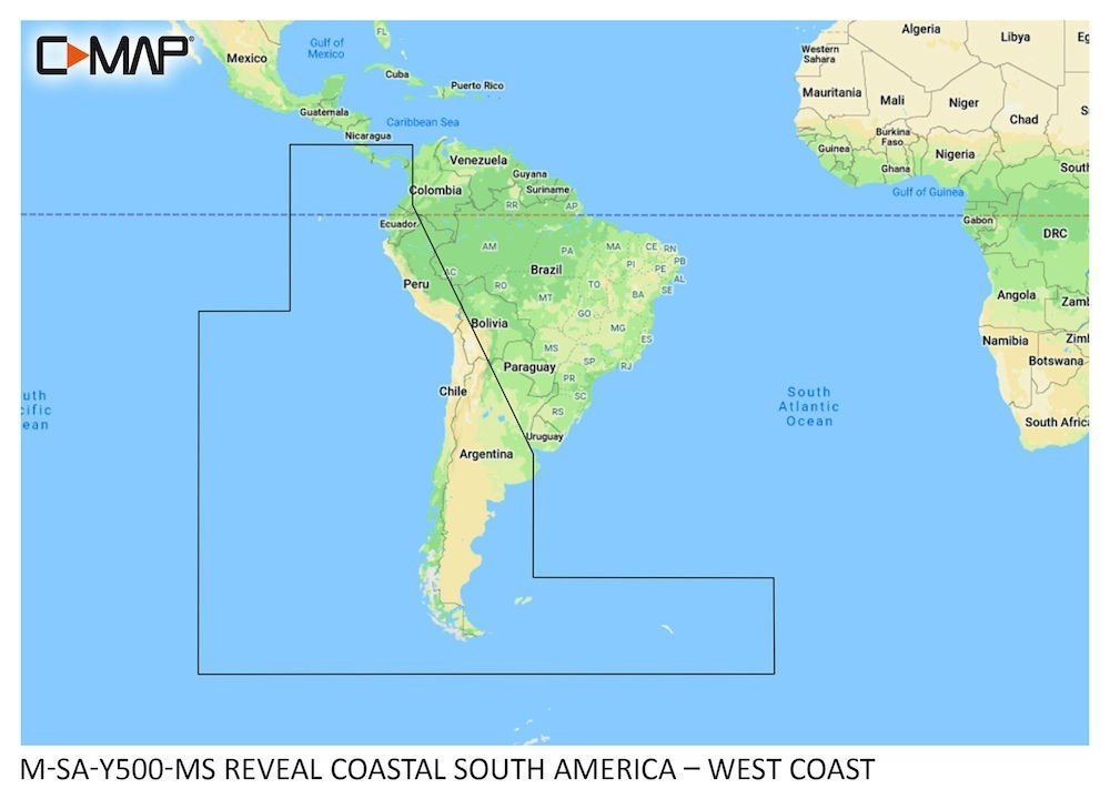 C-MAP REVEAL M-SA-Y500-MS Chart Card South America - West Coast