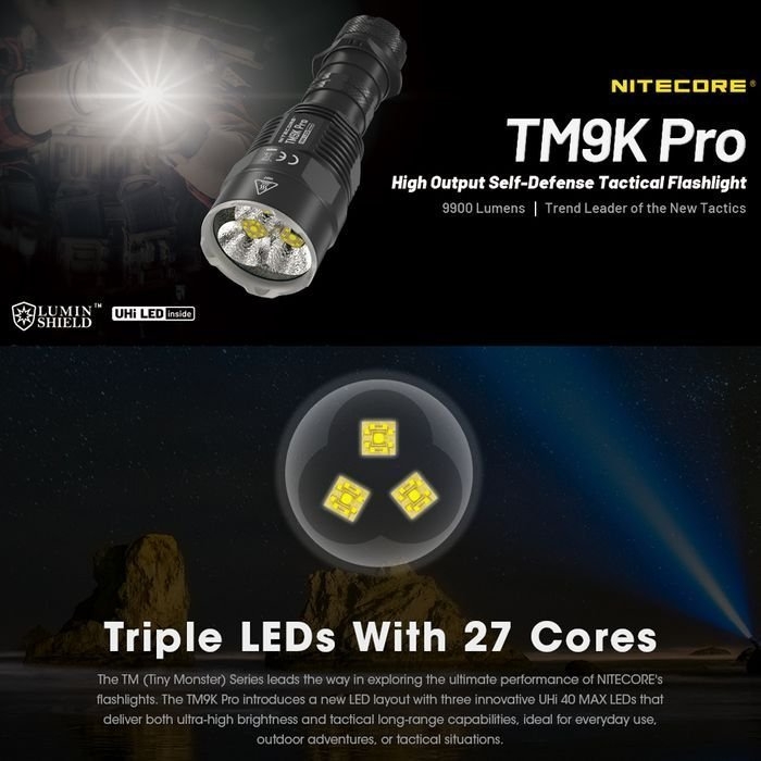 NITECORE TM9K Pro USB-C Rechargeable Flashlight 9900 Lumen