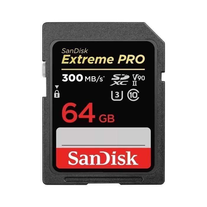 SanDisk Extreme Pro SDXC 300MB/S UHS-II V90 U3 Memory Card 64GB