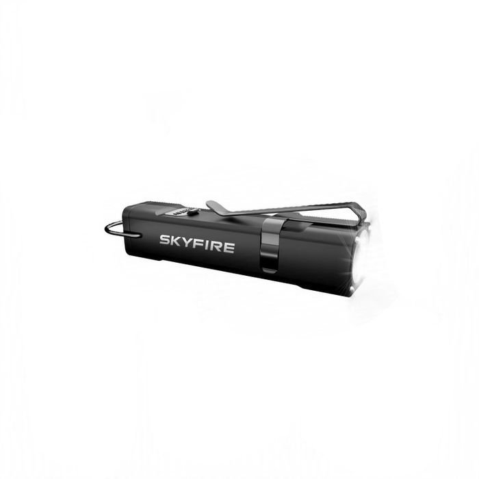 SKYFIRE 2178 Mini Rechargeable LED Torch with Side Light and Cigarette Lighter 112 Lumens