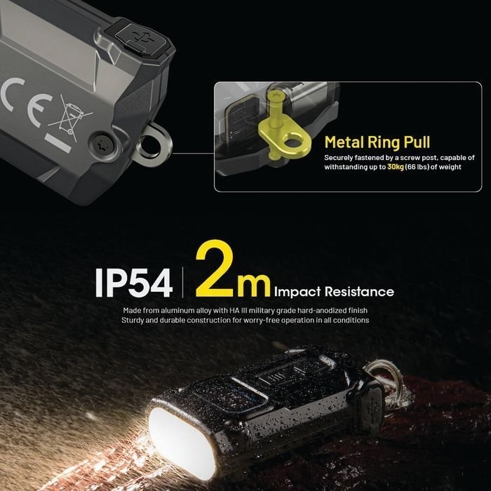 NITECORE USB-C Rechargeable Keychain Flashlight 600 Lumen
