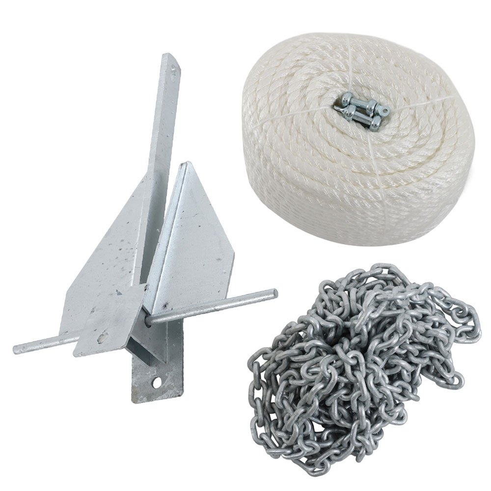 Danforth Galvanised Anchor Pack 4kg with 6mm Chain / 50m Rope