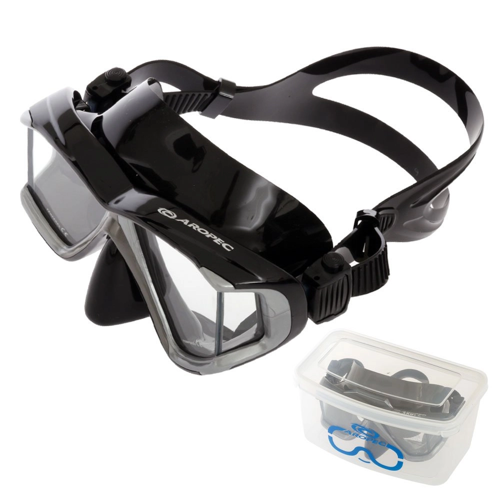 Aropec Admiral Panoramic Vision Dive Mask Black Silver Aropec Admiral Panoramic Vision Dive Mask Black Silver